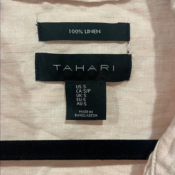 Tahari Linen Button Down Blouse - Picture 3 of 5